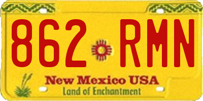 NM license plate 862RMN