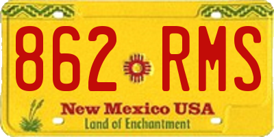 NM license plate 862RMS
