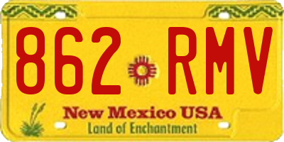 NM license plate 862RMV