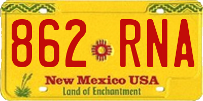 NM license plate 862RNA