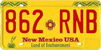 NM license plate 862RNB