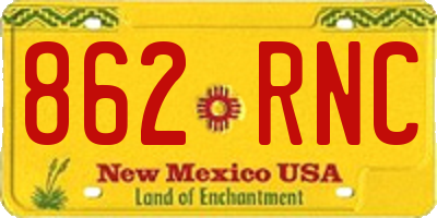 NM license plate 862RNC