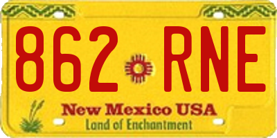 NM license plate 862RNE