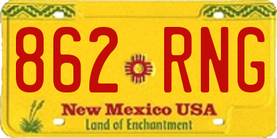 NM license plate 862RNG