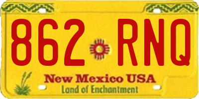 NM license plate 862RNQ