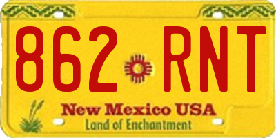 NM license plate 862RNT
