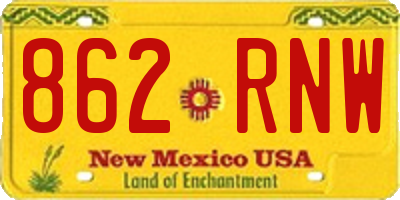 NM license plate 862RNW