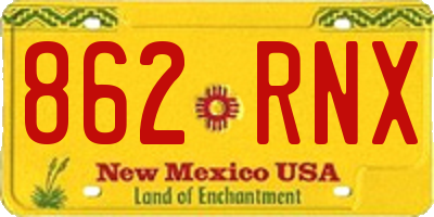 NM license plate 862RNX