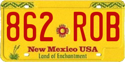 NM license plate 862ROB