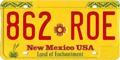 NM license plate 862ROE