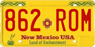 NM license plate 862ROM