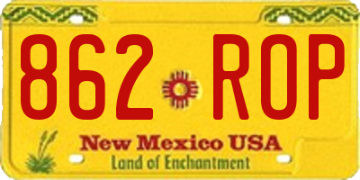NM license plate 862ROP