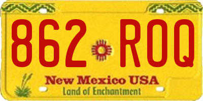 NM license plate 862ROQ