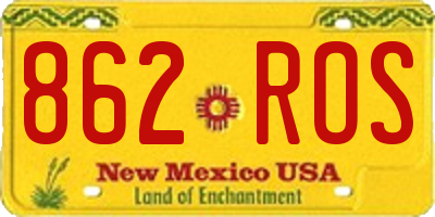 NM license plate 862ROS
