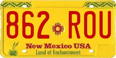 NM license plate 862ROU