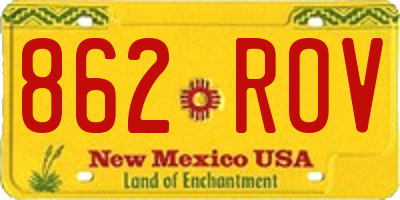 NM license plate 862ROV