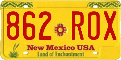 NM license plate 862ROX