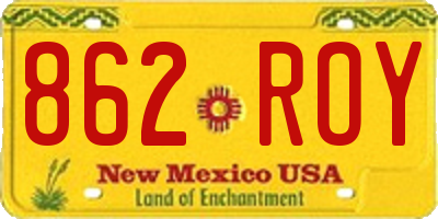 NM license plate 862ROY