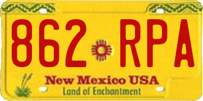 NM license plate 862RPA