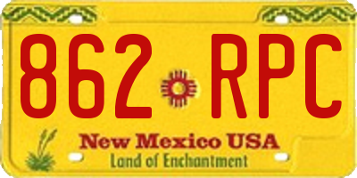 NM license plate 862RPC