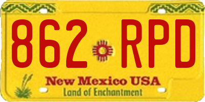 NM license plate 862RPD