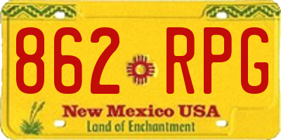 NM license plate 862RPG