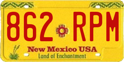 NM license plate 862RPM
