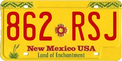NM license plate 862RSJ