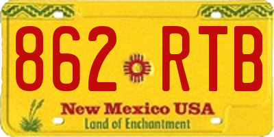 NM license plate 862RTB