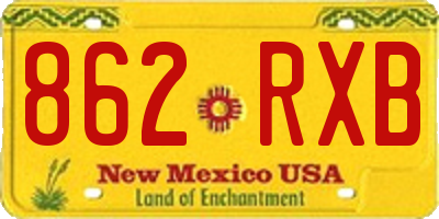 NM license plate 862RXB