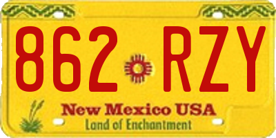 NM license plate 862RZY