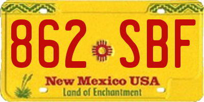 NM license plate 862SBF