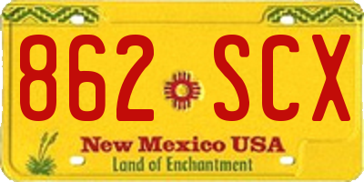 NM license plate 862SCX