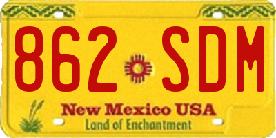 NM license plate 862SDM