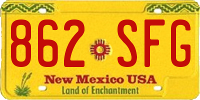 NM license plate 862SFG