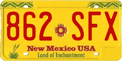 NM license plate 862SFX