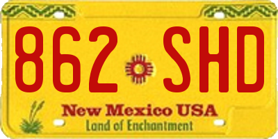 NM license plate 862SHD