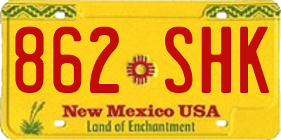 NM license plate 862SHK