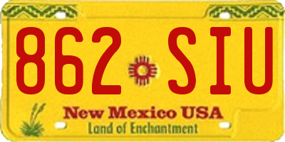 NM license plate 862SIU