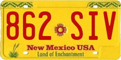 NM license plate 862SIV