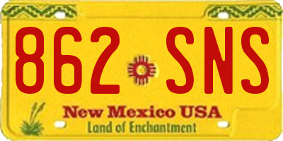 NM license plate 862SNS
