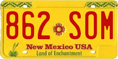 NM license plate 862SOM