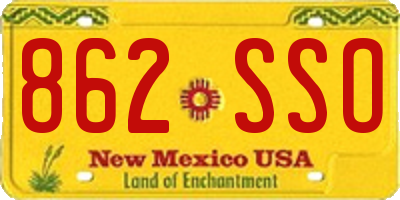 NM license plate 862SSO