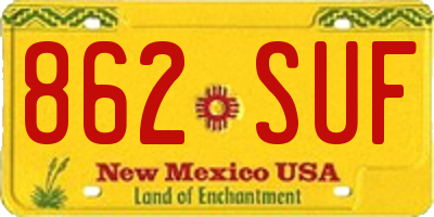 NM license plate 862SUF