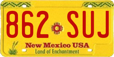 NM license plate 862SUJ