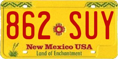 NM license plate 862SUY