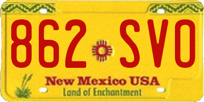 NM license plate 862SVO