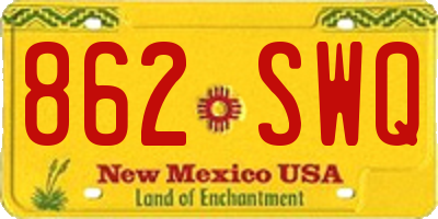 NM license plate 862SWQ