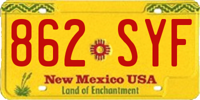 NM license plate 862SYF