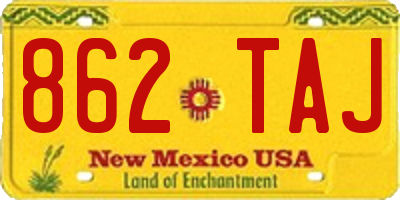 NM license plate 862TAJ